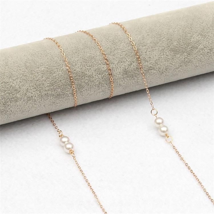 Eyeglasses Chain Double Pearl